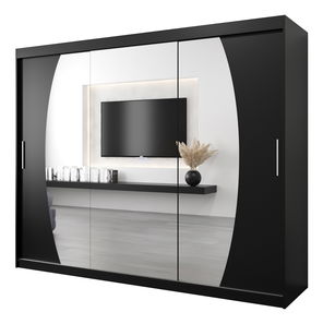 Ruhásszekrény 250 cm Eclipse (matt fekete + matt fekete)