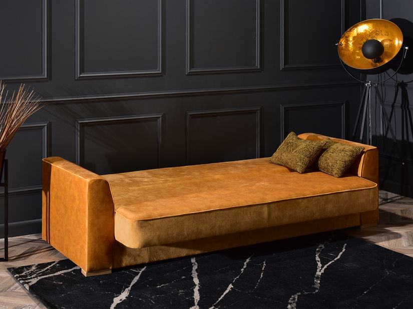 Pohovka trojsedačka Masoquismo (horčicová + buk)