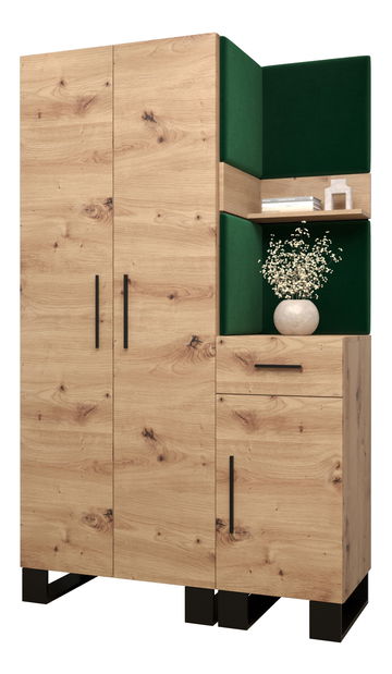 Set mobilier pentru hol Amanda 6 (Stejar artisan + verde)