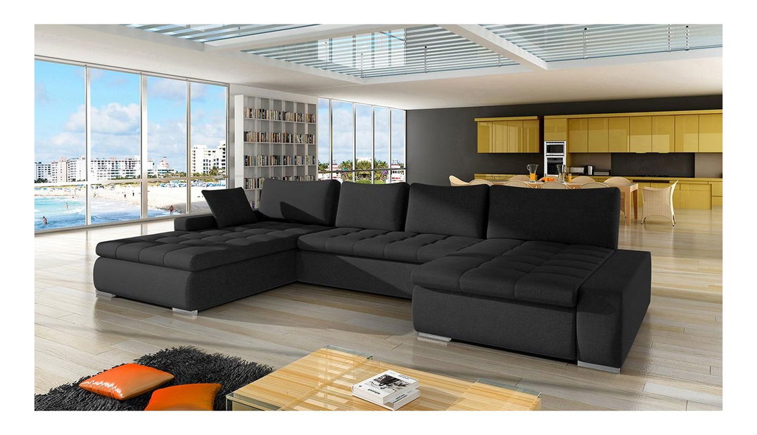 Rohová sedacia súprava Carmine (čierna)