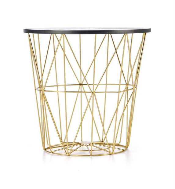 Stolić za kavu Halley (crni mramor + zlatna)