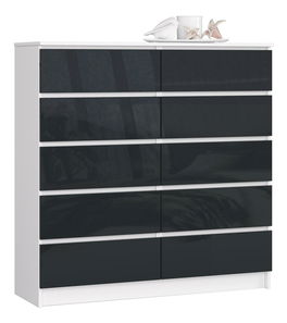 Komoda Kapil III (bijela + grafit sjajni)