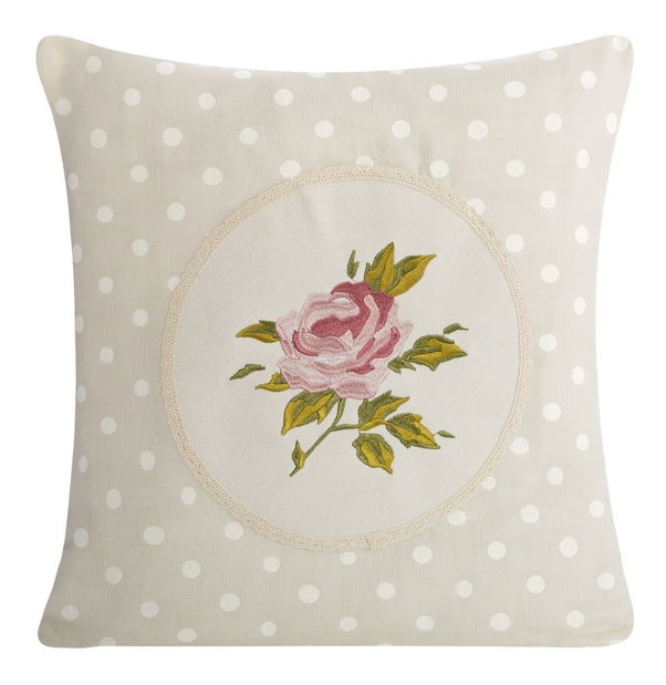 Ozdobný vankúš 45X45 cm Rosalia 8 (biela + béžová) (1 ks)