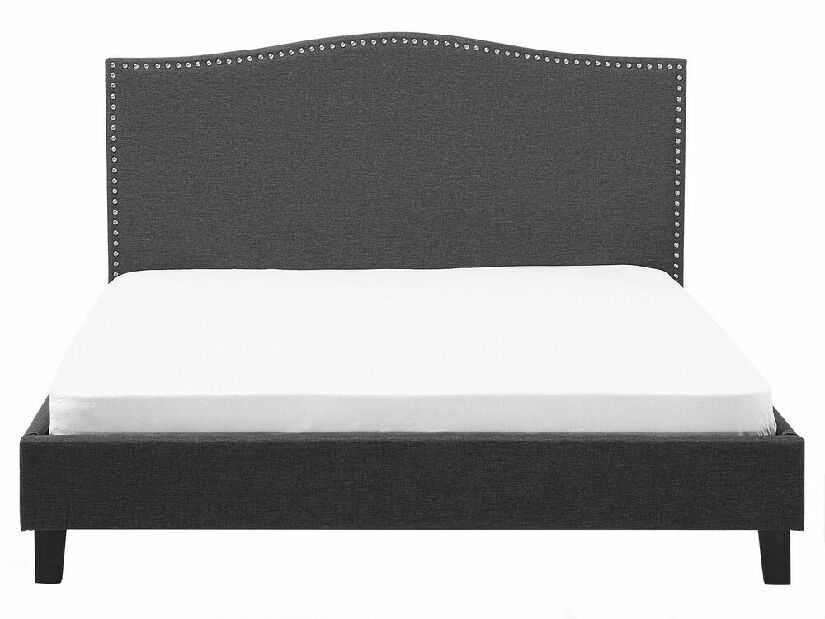 Manželská posteľ 160 cm MONTHY (s roštom a LED osvetlením) (tmavosivá)
