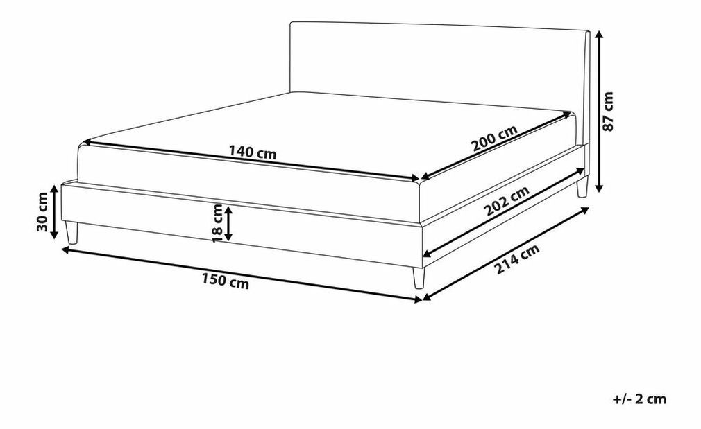 Manželská posteľ 140 cm Ferdinand (modrá) (s roštom)