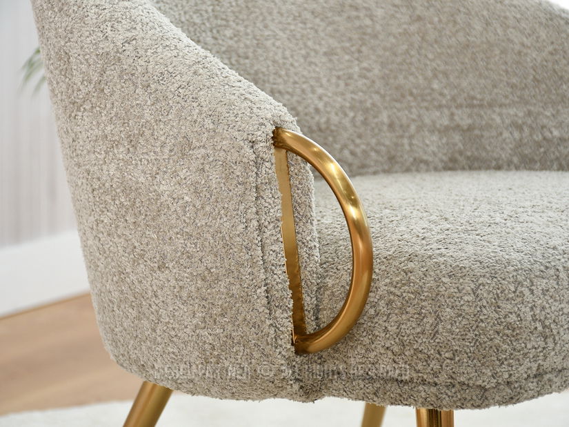 Fotelja Carma F (bež + zlatna)