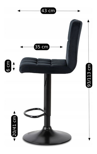 Scaun bar Normativa (stofă negru) 