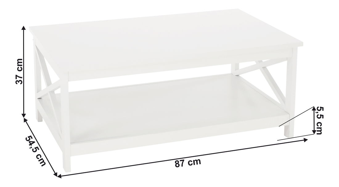 Masă de cafea Etta (alb)