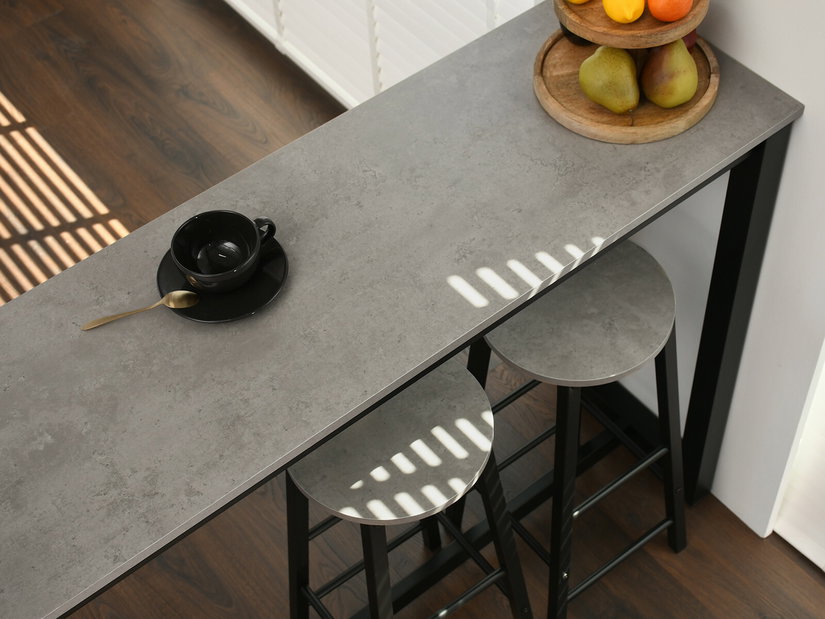 Blagovaonski set Remma (beton + crna) (za 2 osobe)