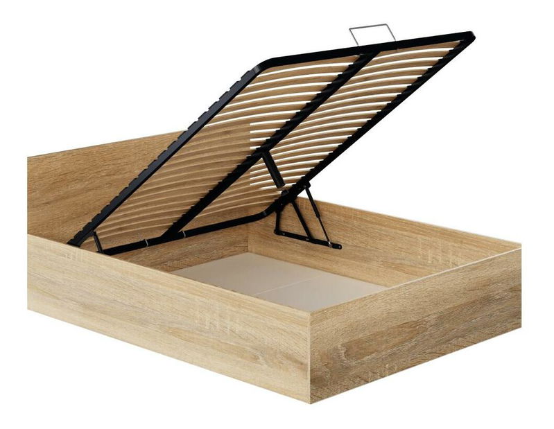 Manželská posteľ 160 cm Discutibles (dub sonoma) (s roštom) (s úl. priestorom)