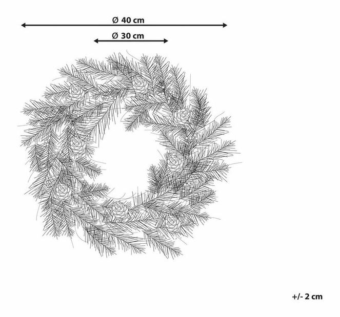 Veniec na dvere ø 40 cm Wipton (zelená) (s osvetlením)