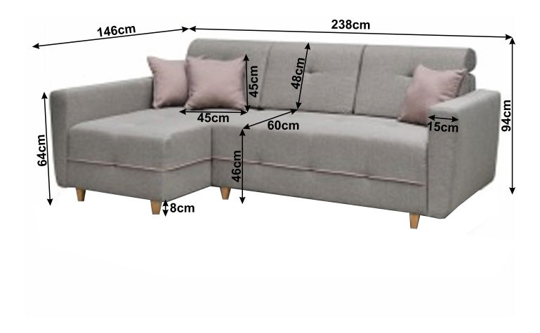 Sedacia súprava Haveron (L) (sivá)