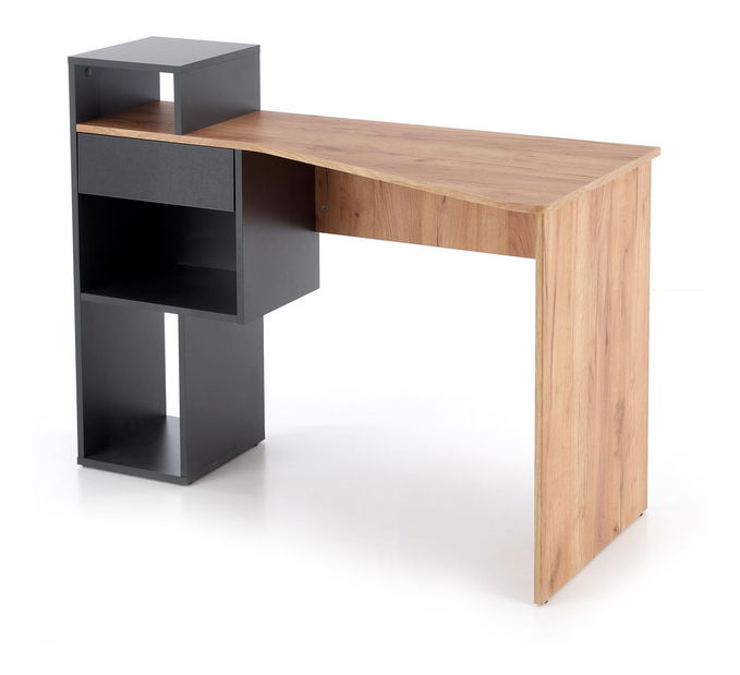 Masă PC Canor (antracit + stejar wotan)