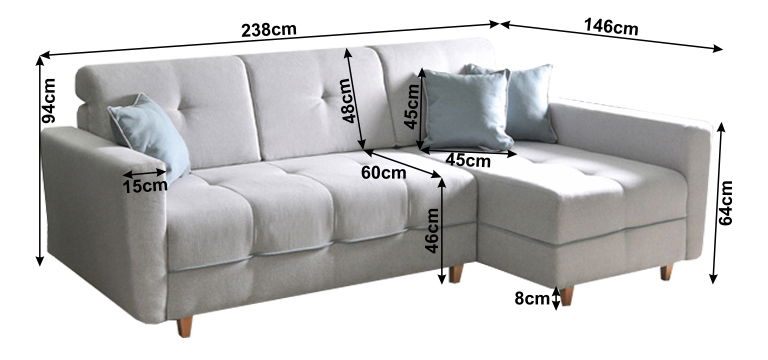 Set canapea fotoliu Haveron (D) (gri deschis)