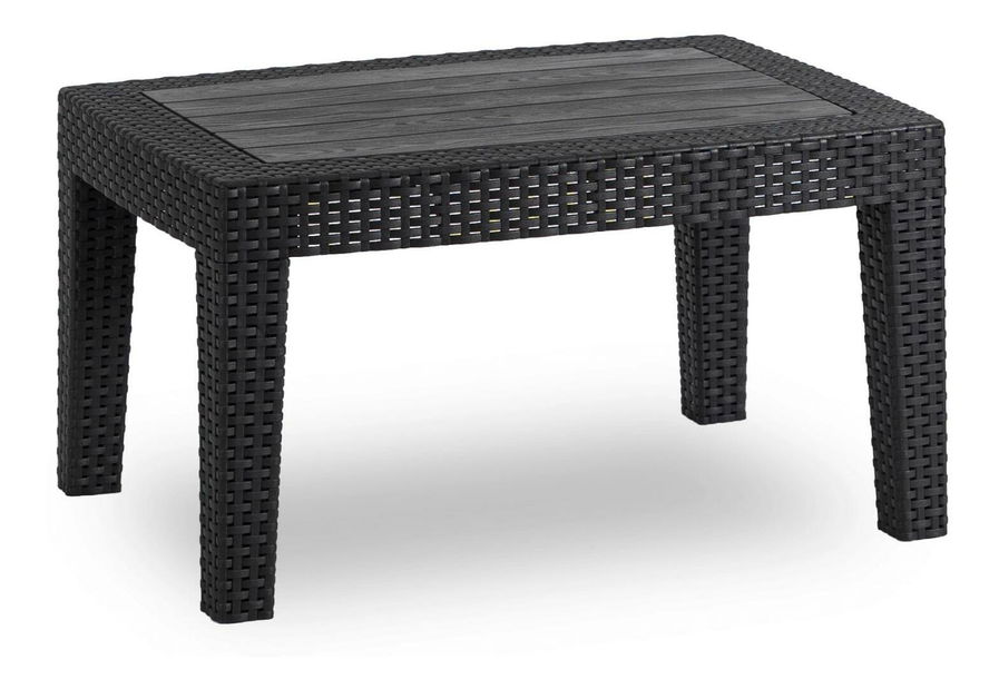 Záhradný set Consulto (čierna + tmavosivá) (pre 4 osoby)