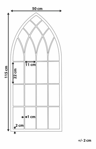 Oglindă de perete Carolina (gri)