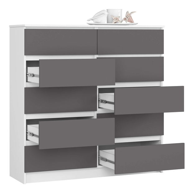 Komoda Kapil III (biela + sivá)