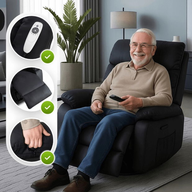 Masážne kreslo Bricke (čierna) 