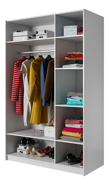 Šatníkova skriňa Xenos 140 (biela + dub sonoma)