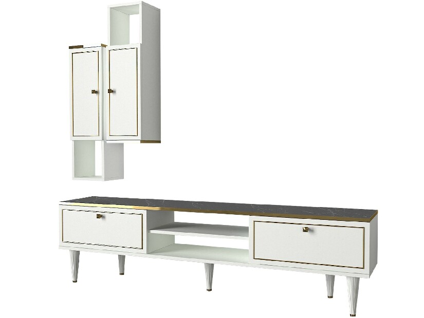 Mobilier living Raven (Alb + Auriu + Negru)