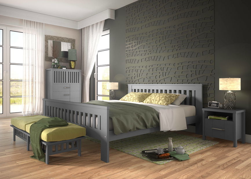 Pat de o persoană 90x200 cm Latrice (antraci)