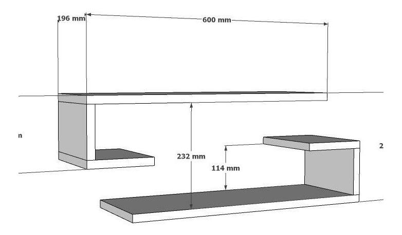 Set 2buc. rafturi Kivana (Nuc) 
