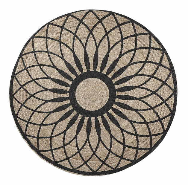 Koberec 140x140 cm KALERO (béžová + čierna)