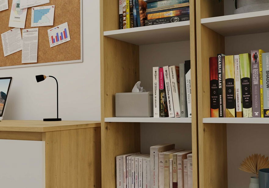 Regál Refarencios 2 (dub artisan + biela)