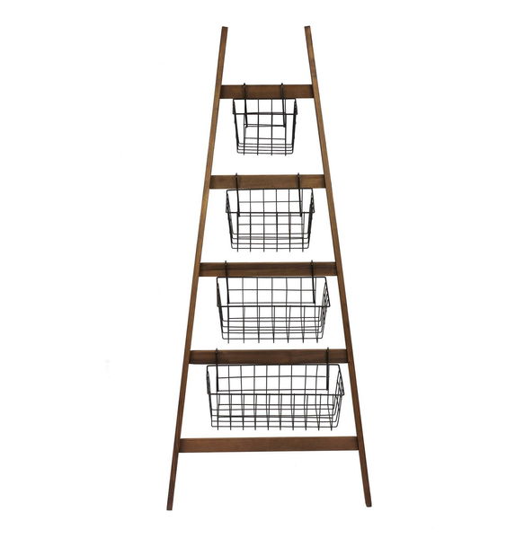 Košíkový stojan Benebu (dub + čierna)