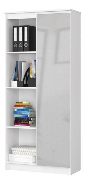 Regál Rehana II (biela + metalický lesk)