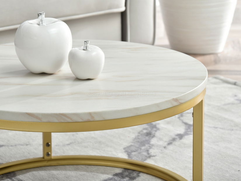 Konferenčný stolík Kolja Stolik S (béžová + zlatá)