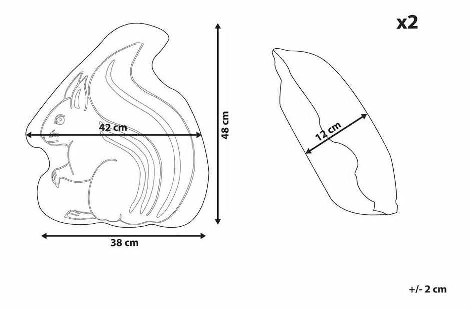 Set jastuka 2 kom. 42 x 48 cm KOLETT (crna + bijela)