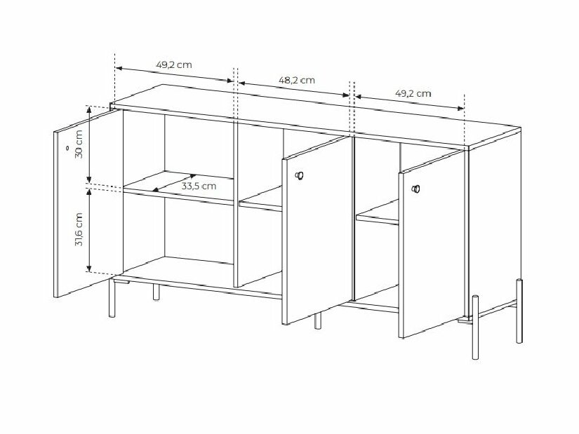 Comodă Scandia 3D (Stejar scandi + jedlička scandi)