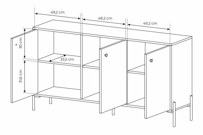 Dulap Scandia 3D (Stejar scandi + jedlička scandi)