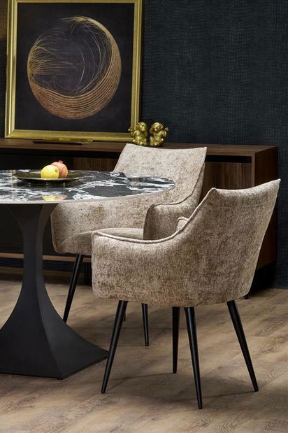 Blagovaonski stol Lucius (modrý mramor + crna) (za 8 i više osoba)