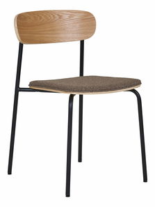 Scaun de sufragerie Emelina 1 (natural + maro + negru)