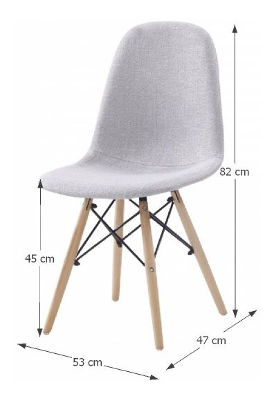 Scaun de sufragerie Loko (Gri deschis)