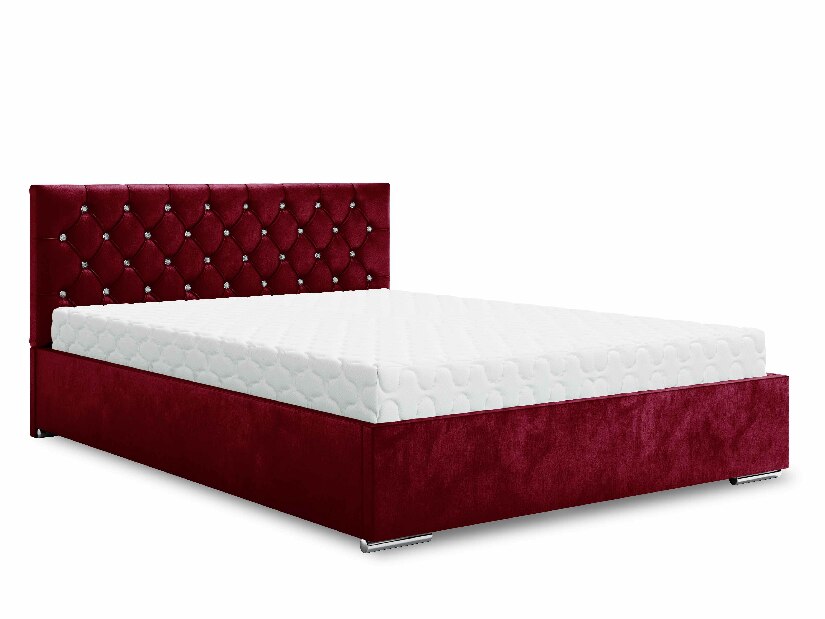 Bračni krevet 160 cm Kerry (bordo) (s podnicom i prostorom za odlaganje)