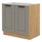 Alsó konyhaszekrény Lucid 80 D 2F BB (artisan tölgy + claygrey)