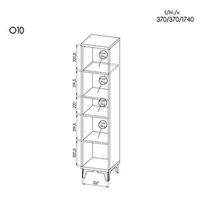 Raft typ O10 Onley (alb lucios + stejar riva)