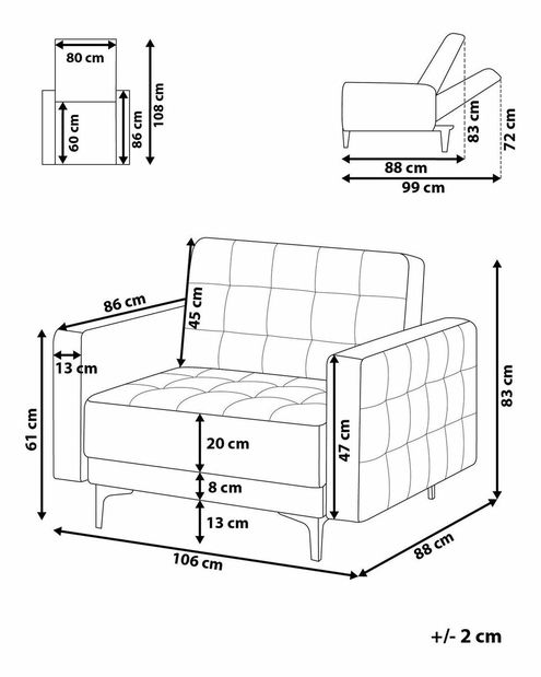 Fotoliu Aberde (negru)