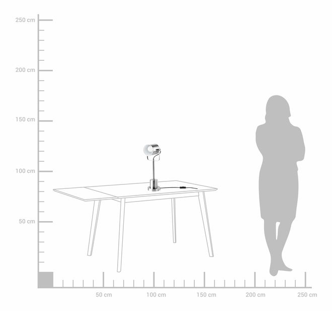 Stolná lampa Kaston (strieborná)