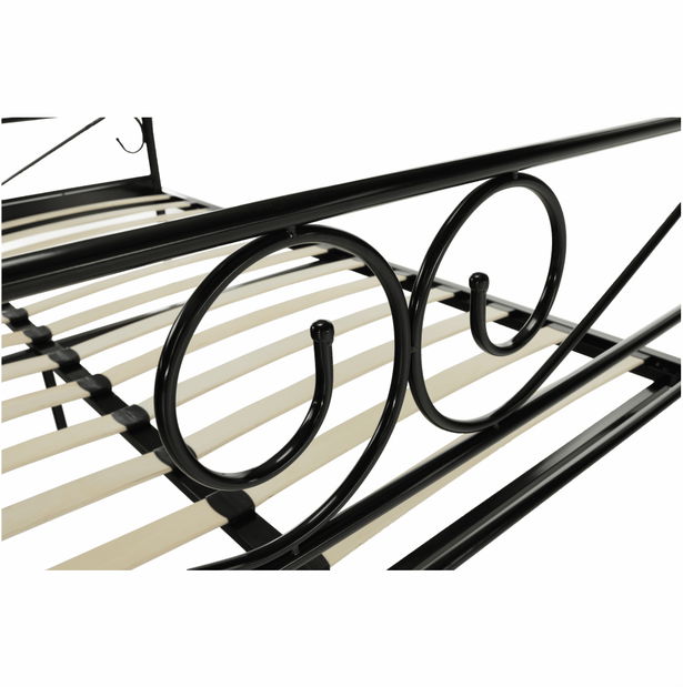 Pat matrimonial 160 cm Anabella (negru) 