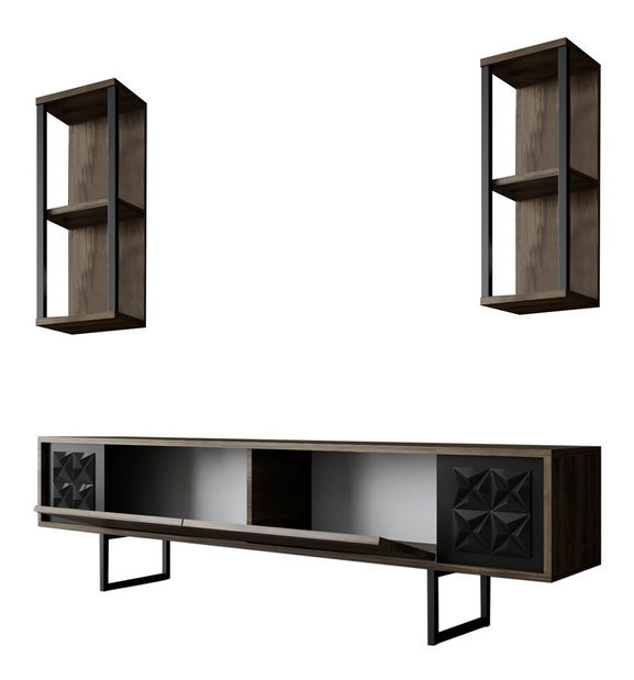 Set mobilier living Buon 2 (nuc + negru)