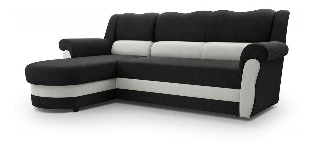 Rohová sedačka Burdur (čierna + sivá) (L)