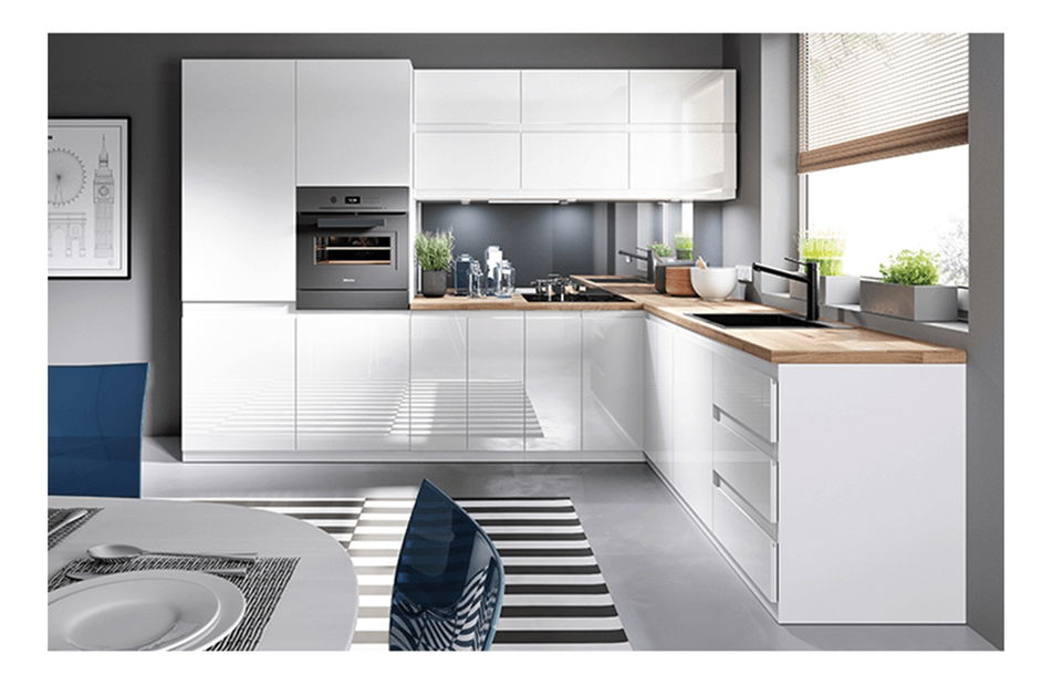 Kuhinjski ormarić za hladnjak D60ZL Aurellia (bijela + bijeli sjaj) (L)