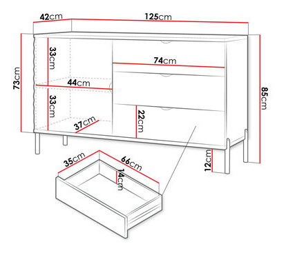Komoda Fetta 1D3SZ (bijela)