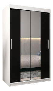 Šatníková skriňa 120 cm Toki 1 (Biela matná + Čierna matná)