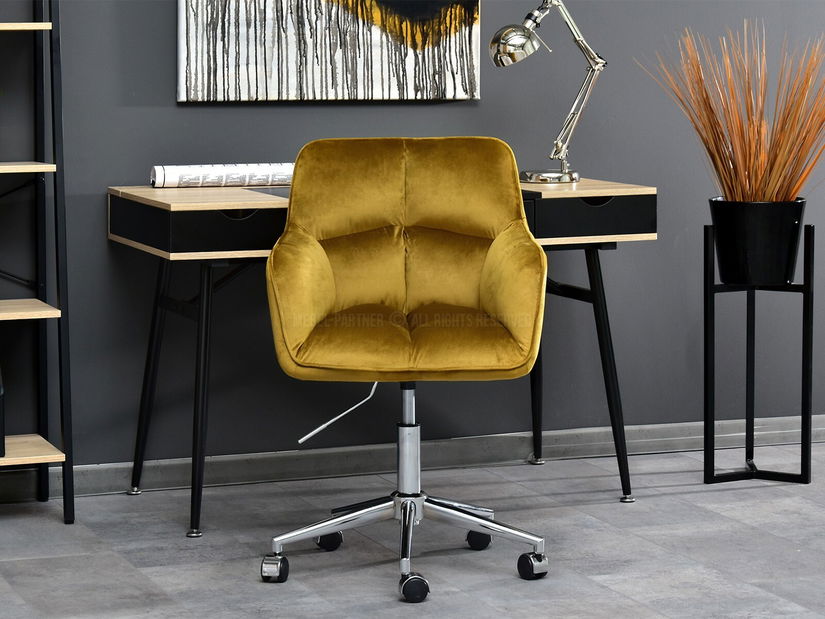 Fotelja Island (zlatna + krom)