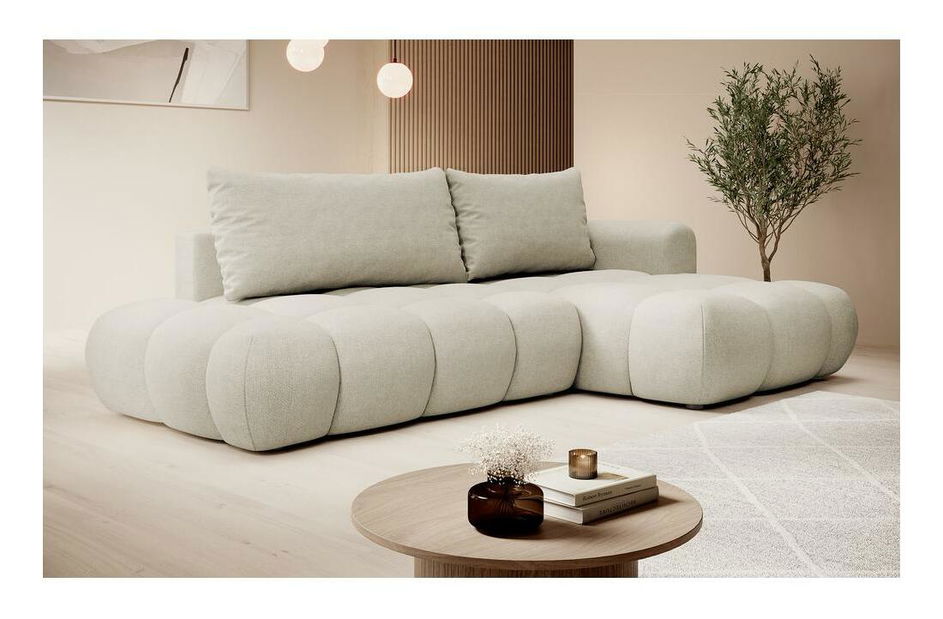 Rohová sedacia súprava Ombre (P) (tmavobéžová + čierna)